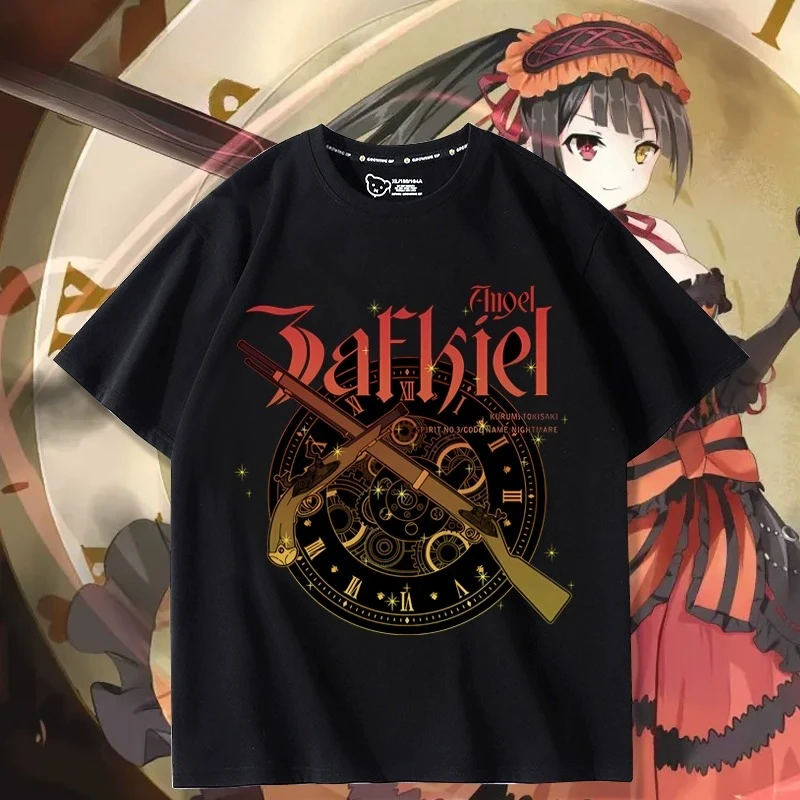 DATE A LIVE Tokisaki Kurumi Shirt Harajuku Fashion Street T-Shirt High Quality Cotton Tee Men Women Anime Manga Vintage T Shirts