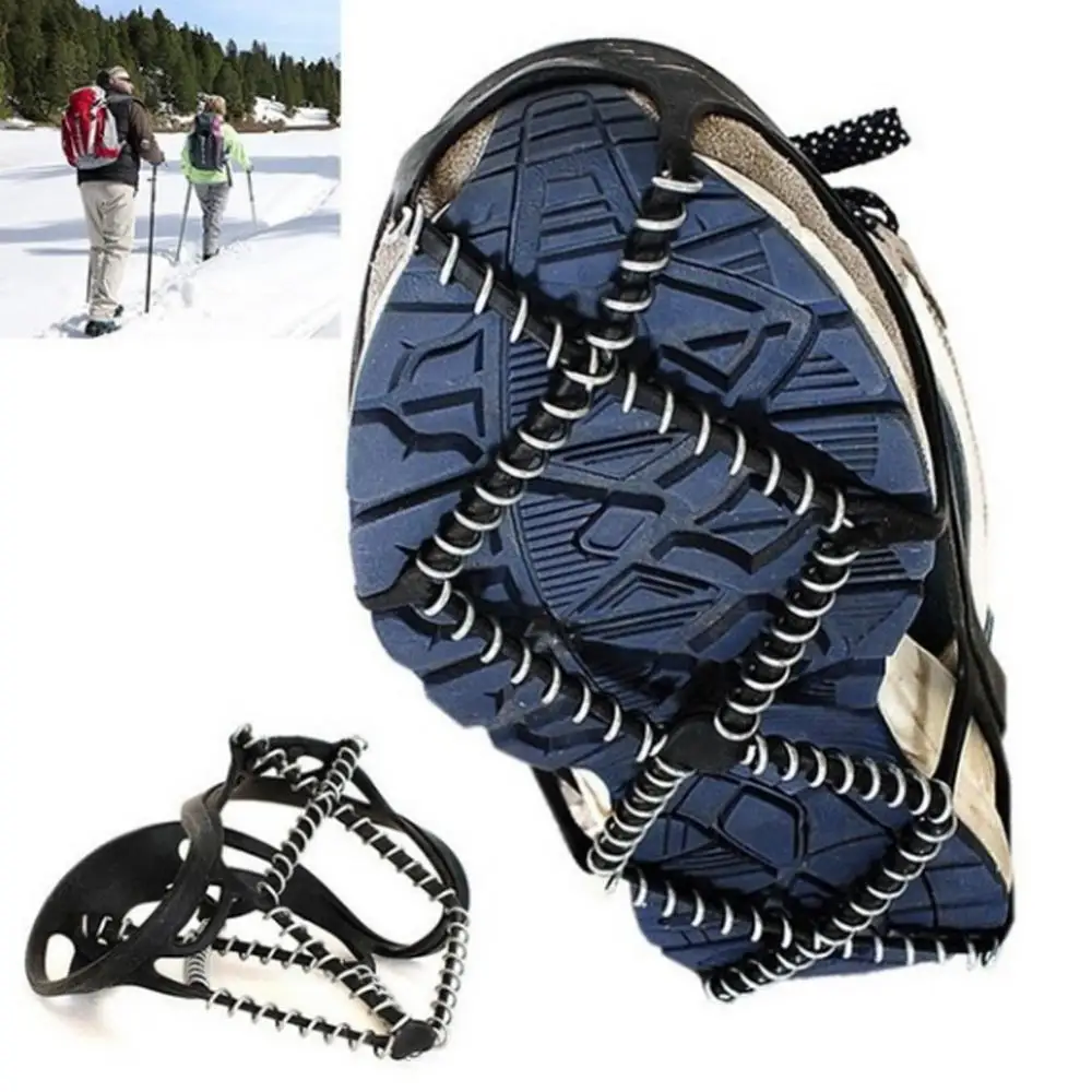 1Pair Ice Snow Gripper Shoes Cover Non-slip Crampons Ice Grip Walk Traction Cleats Climbing Hiking Winter Shoes Ice Claw