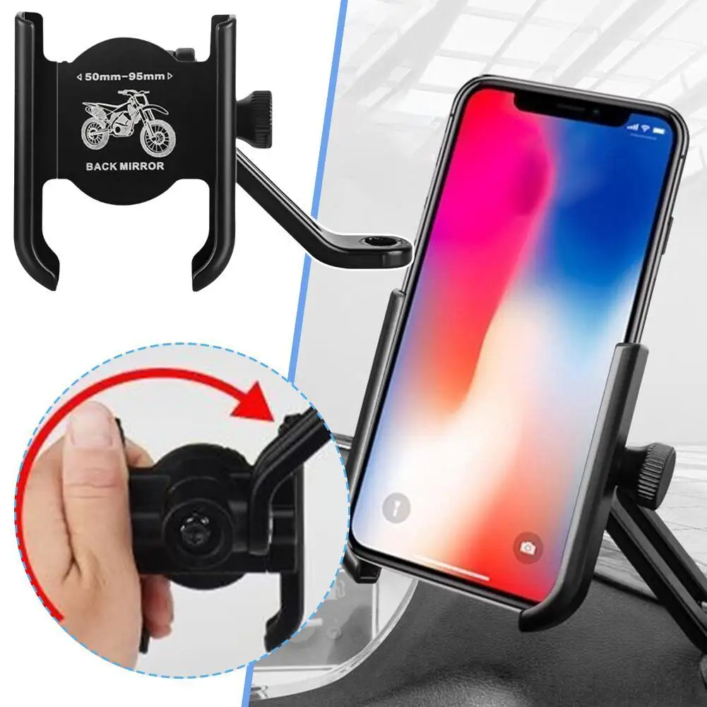 Aluminum Alloy Motorcycle Bike Phone Holder GPS Base Bracket Mount Clip Support Bicycle Handlebar Stand Fit For Xiaomi iPhone