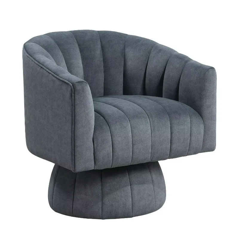 Dark Grey Velvet Chair Modern Luxury Swivel Furniture Comfortable Living Room Chair