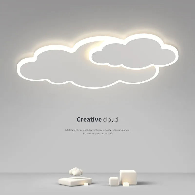 Modern LED Children's Living Room, Dining Room, Bedroom White Cloud Ceiling Light, Creative Study Lighting, Home Decoration Lamp
