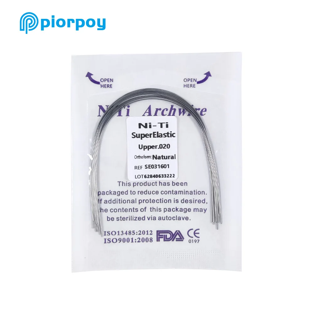 10 pçs dental ortodôntico niti arcabins forma natural super elástico redondo retangular arco fios para chaves dentista acessórios