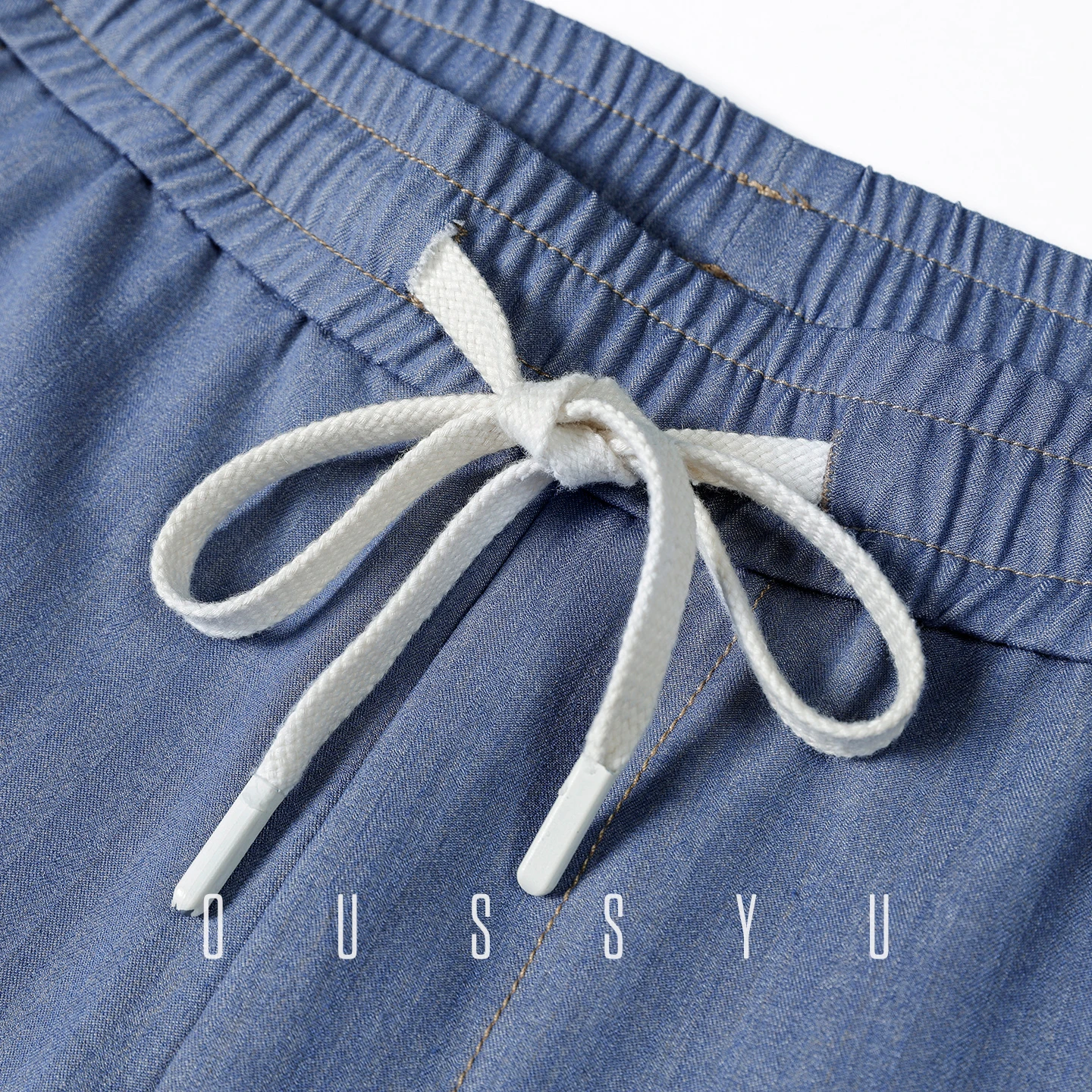High Quality Summer Thin Stripe Jeans Men Drawstring Elastic Waist Breathe Loose Straight Trousers Y2K Harajuku Plus Size M-5XL
