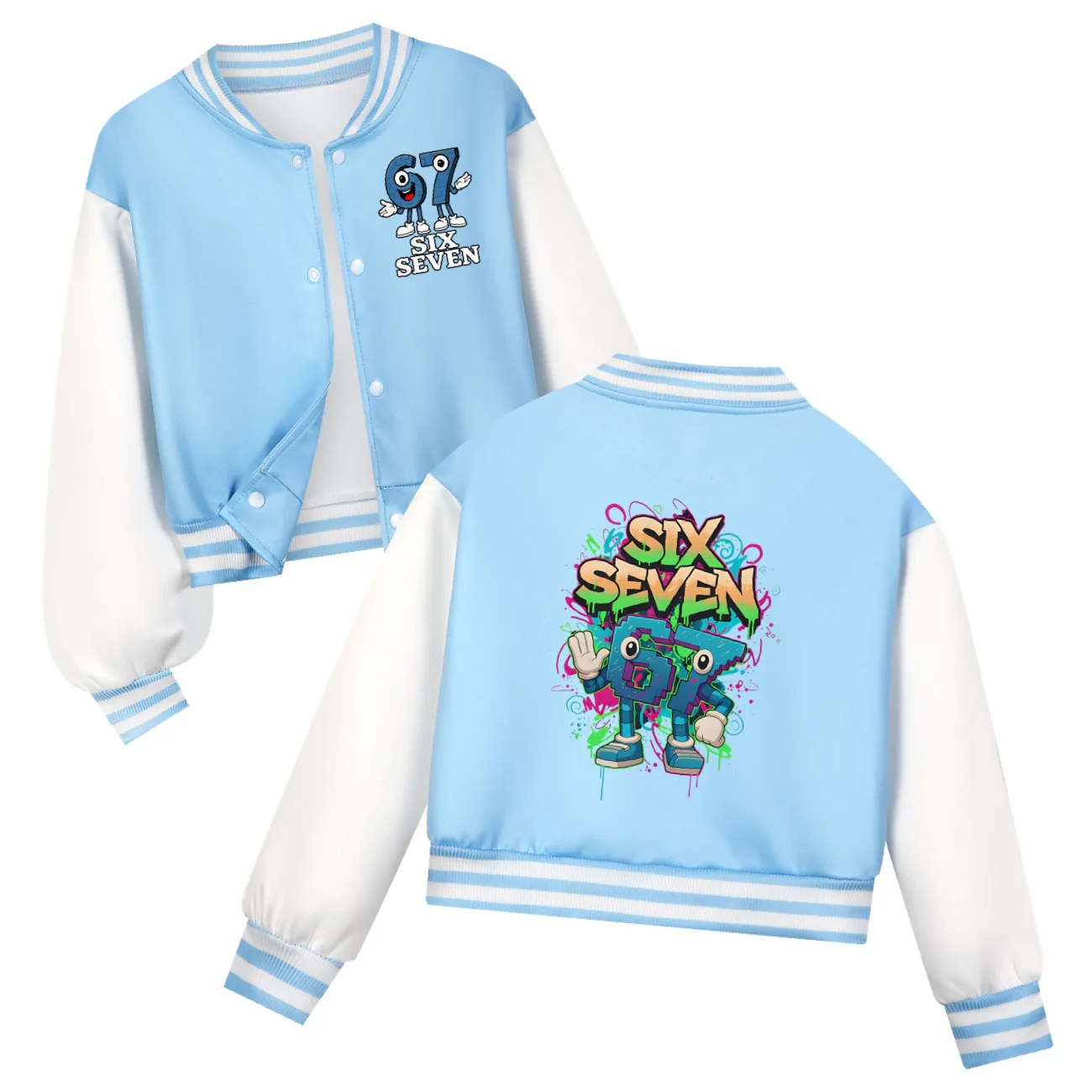 Ruba A Brainrot Esok Sekolah 67 Felpa con cappuccio uniforme da baseball per bambini Adolescenti Ragazzi e ragazze Casual Primavera Autunno Costume per bambini