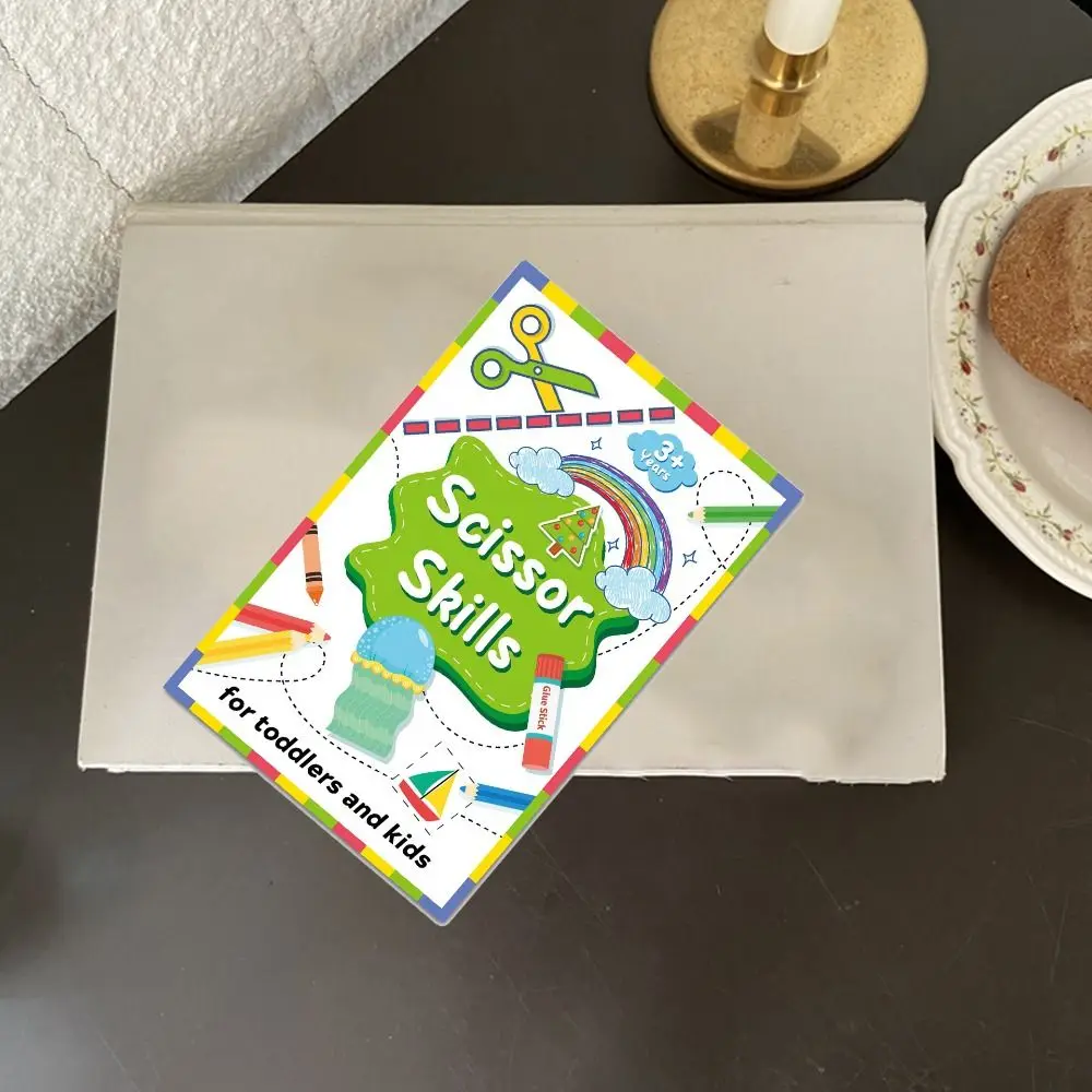 

Бумажная детская книга для вырезания из бумаги Монтессори, художественная обучающая книга для резки, художественные и ремесла, мультфильм