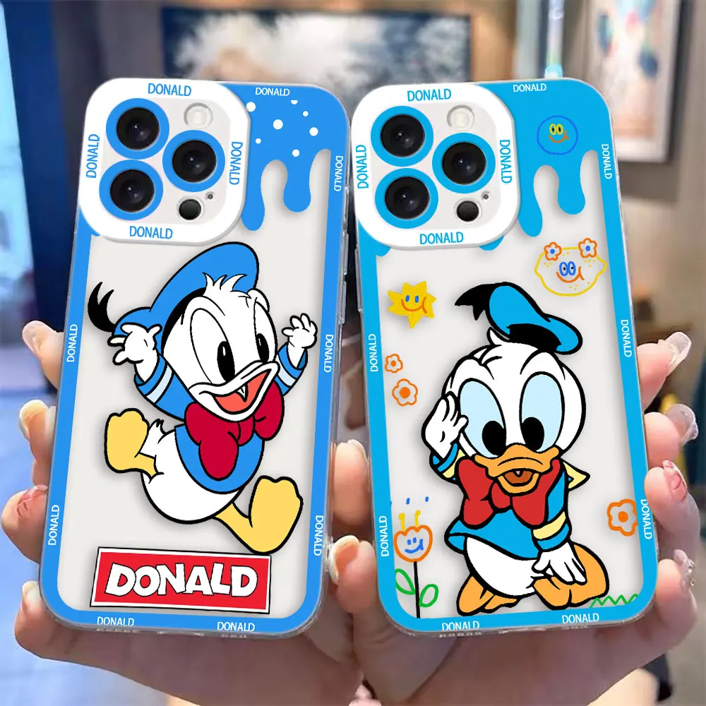 Disney Donald Duck Cover Clear Phone Case For iPhone Apple 15 14 12 13 11 16 8 7 6 6S SE Plus XR XS Max Case Funda Coque Shell