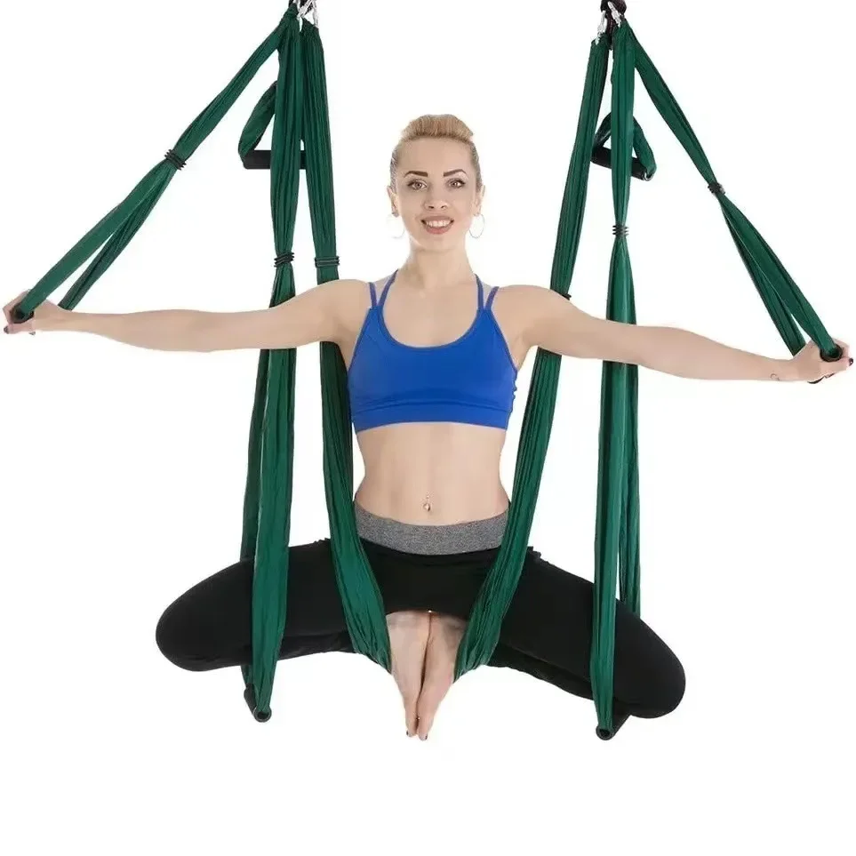 6-Handle Yoga Studio with Inverted Fitness Hammock Non-elastic Aerial Yoga Hammock