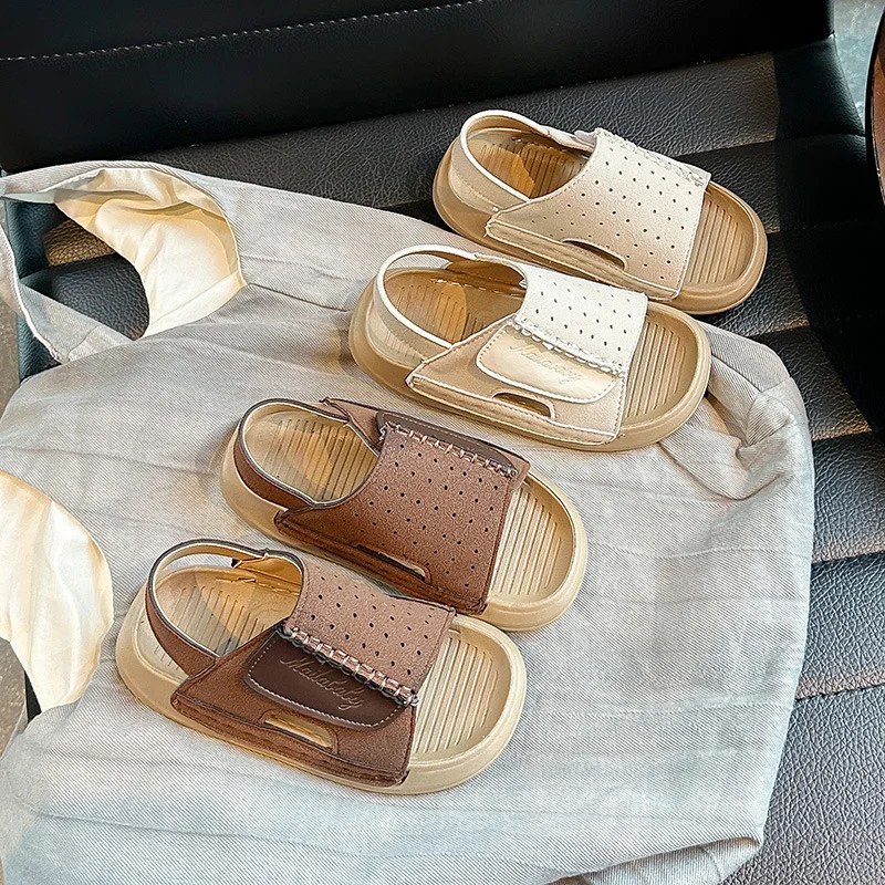 2026 Baby Boy Sandals Summer Beach Shoes Soft PU Leather Infant First Walkers 1-3 Years Little Toddler Casual Sport Sandals