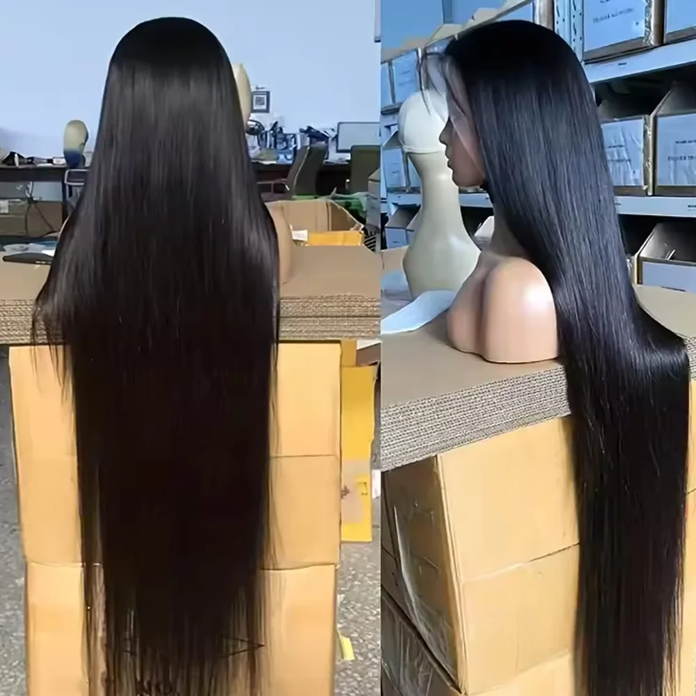 230% Real Density Bone Straight 13x6 13x4 Transparent HD Lace Frontal ≥98% Human Hair Wig 30 Inch 5x5 Glueless Wigs For Women