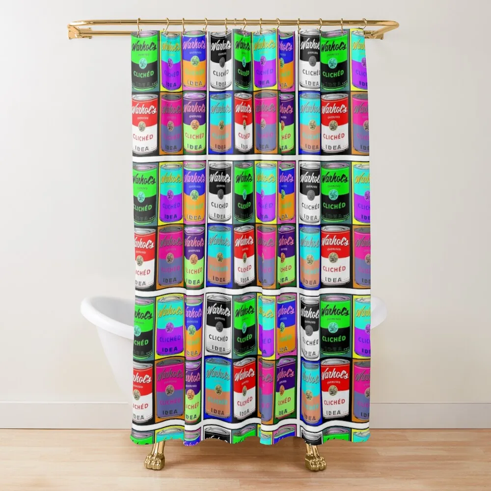 

Andy Warhol Soup Can Parody Shower Curtain Bathroom Accessorys Funny Shower For Bathrooms Curtain