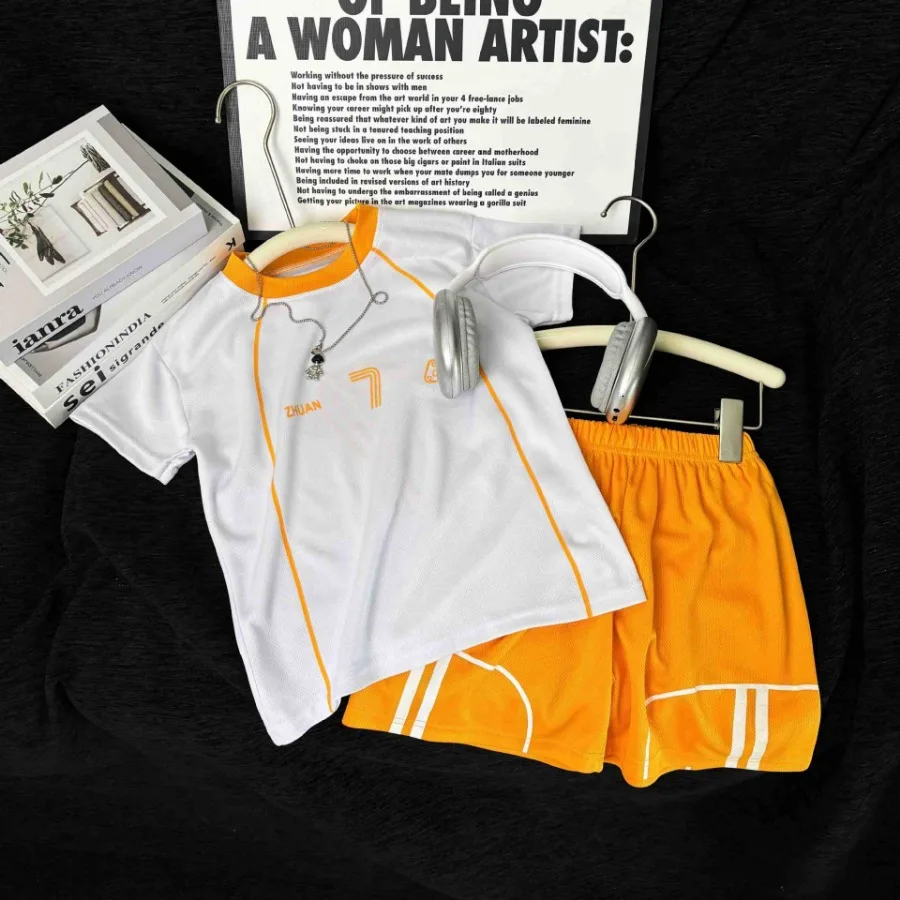 Children's Summer Basketball Suit Set Quick Drying Clothes Children's Breathable Basketball Suit Sports Style Lightweight