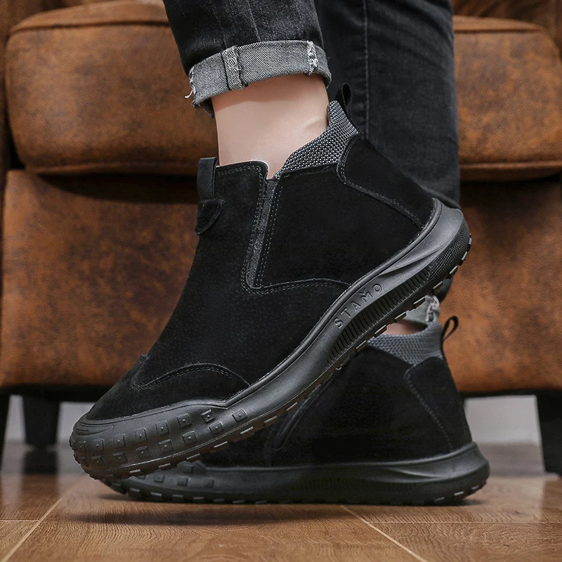 2024 Winter New Velvet Warm High Top Casual Work Shoes Wygodne, pogrubione sportowe grube dno Modna moda