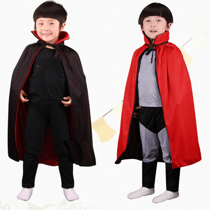 أطفال تأثيري حلي هالوين الأطفال في سن المراهقة الوقوف طوق مقنعين الوجهين الرؤوس مصاص دماء الساحرة عباءة خمر قبعات القرون الوسطى