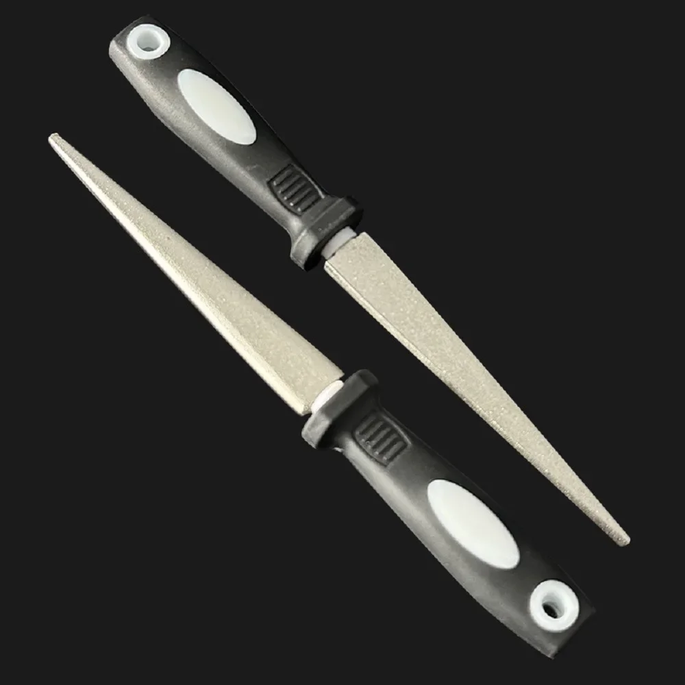Diamond sharpening stone with one stone and two birds, double-sided flat and curved design, easy to grip handle Knife Sharpener