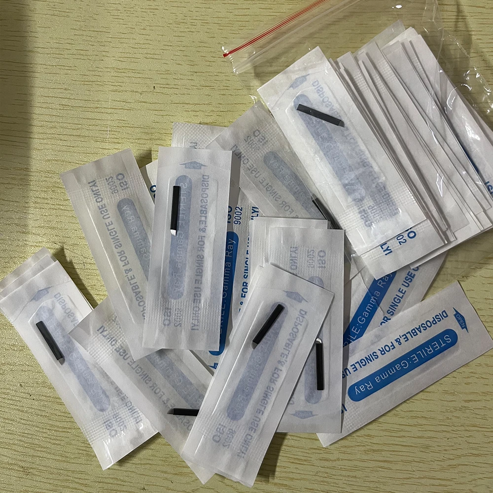 12 Flex Microblading Needles Tebori Blades Tattoo Needle Manual Eyebrow Blades 50pcs for 3D Embroidery Manual Tattoo Pen