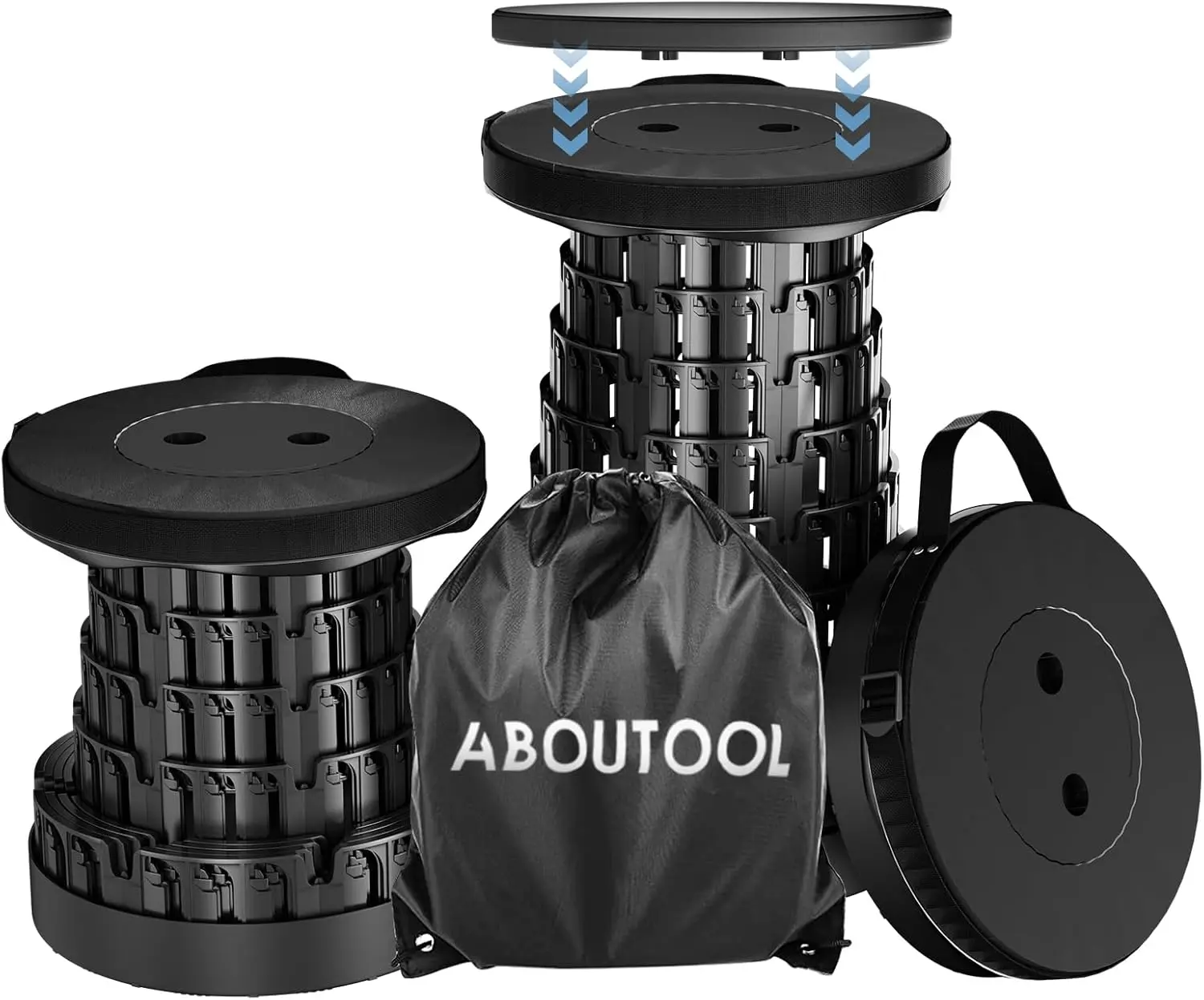 

Collapsible Stool with Removable Cushion & Waterproof Bag - Portable Folding Stool for Adults, Camping, Fishing, Hiking