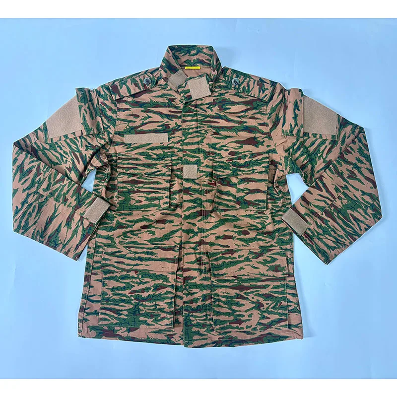 Red Brown Camouflage Tactical Set, Outdoor Stand Up Collar, Multiple Pockets, Durable Training Two-Piece Set