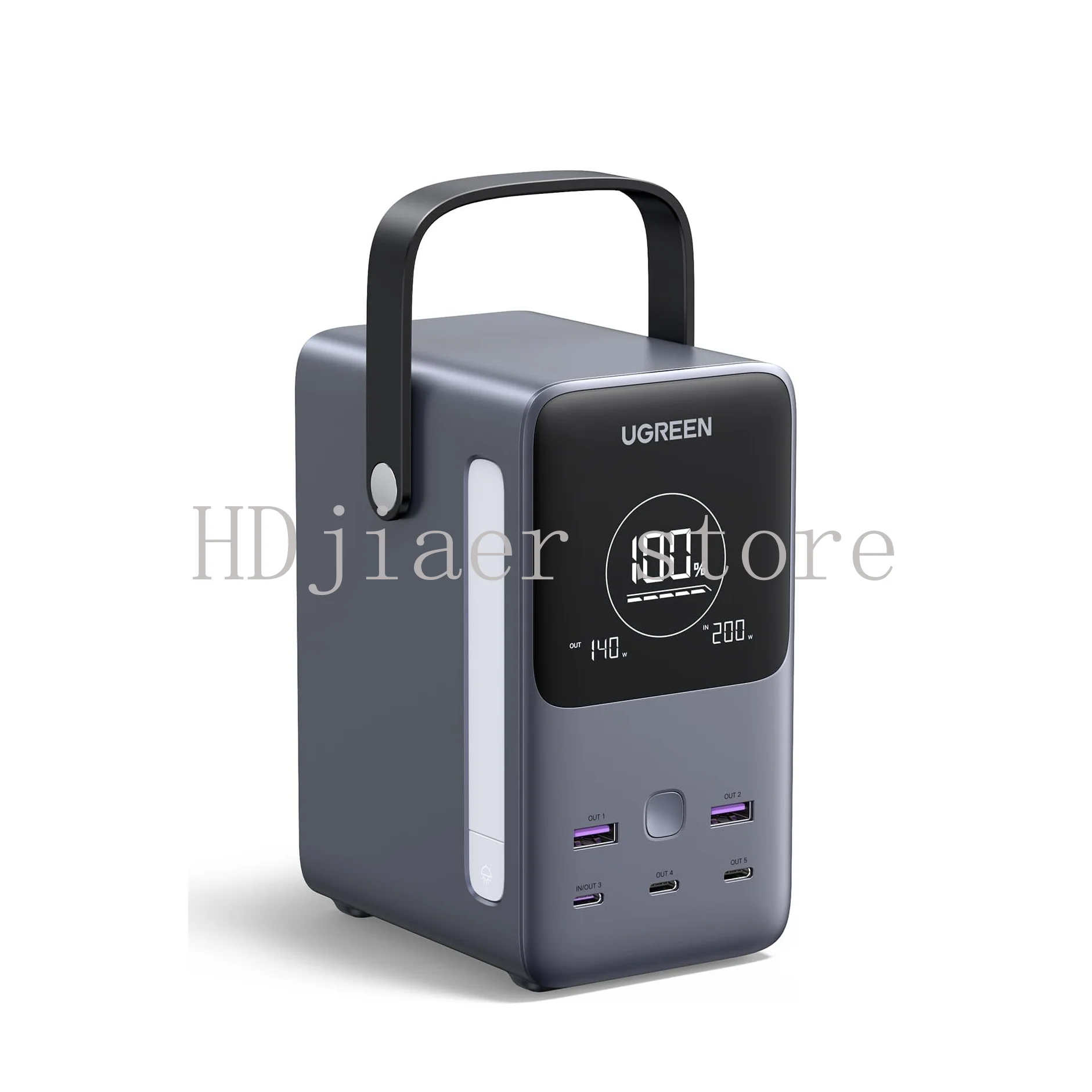 

UGREEN 300W 48000mAh Portable Charger Power Bank with Smart Digital Display, Lighting and SOS Mode, 153Wh 5 Ports Battery Pack