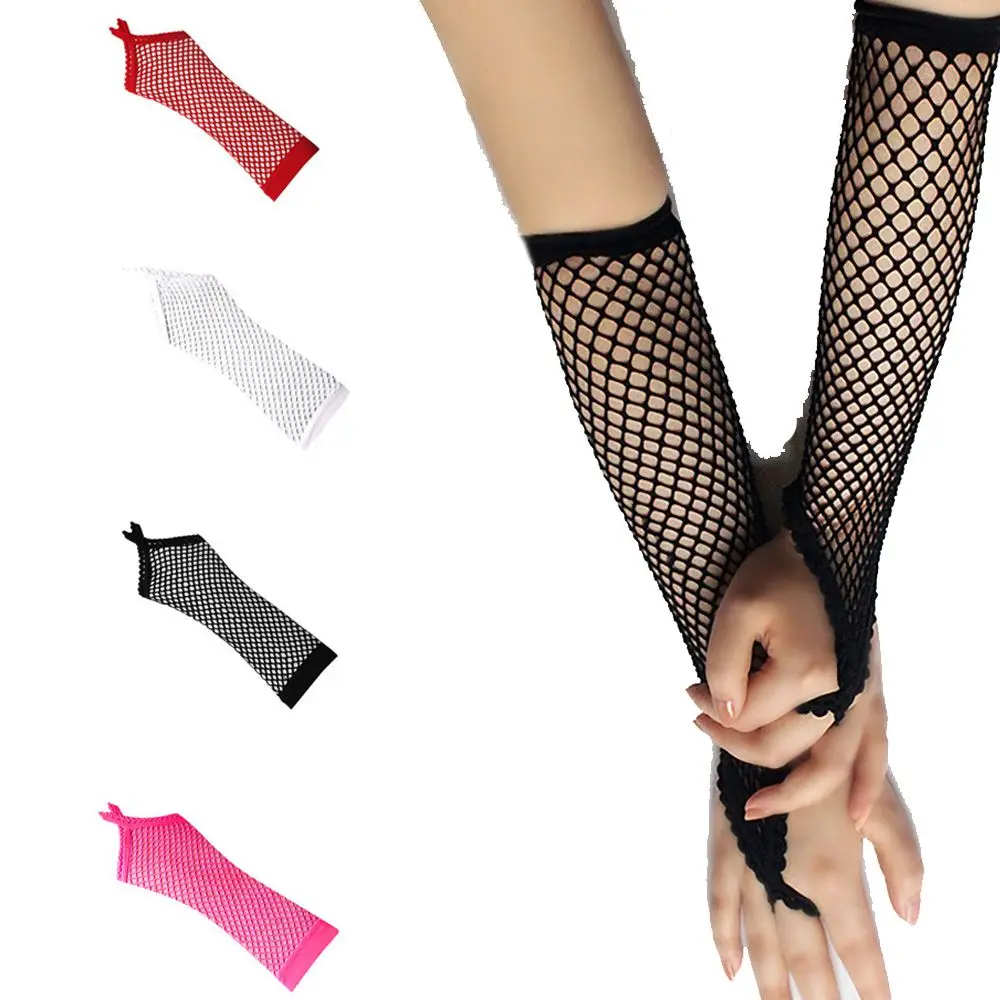 

Party Sexy Mesh Fishnet Spandex Women Net Mitten Women Gloves Fingeless Mitts Thin Gloves