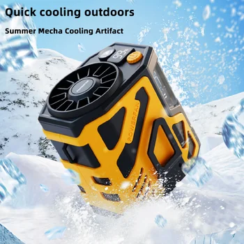 야외 휴대용 멀티 한국 스타일 허리 선풍기, 날 없는 무소음 디지털 디스플레이, 미니 행잉 넥 선풍기, 캠핑 선풍기, 2024