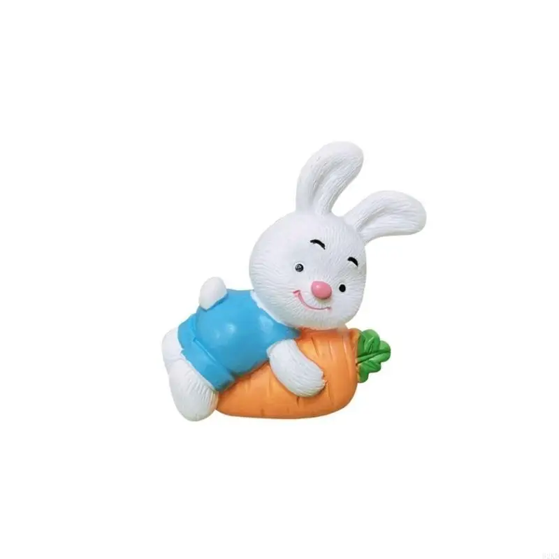 62KD Adorable Rabbit Cake Toppers Rabbit Figurine for Holiday and Home Decoration