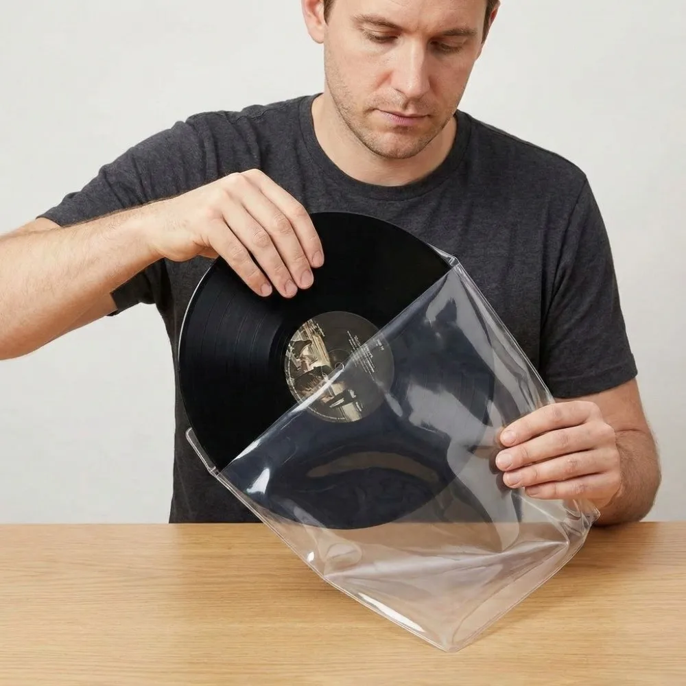 Useful 7/10/12 inch Vinyl Records Sleeve Resealable Thickened LP Record Cover Record Storage Bags Record