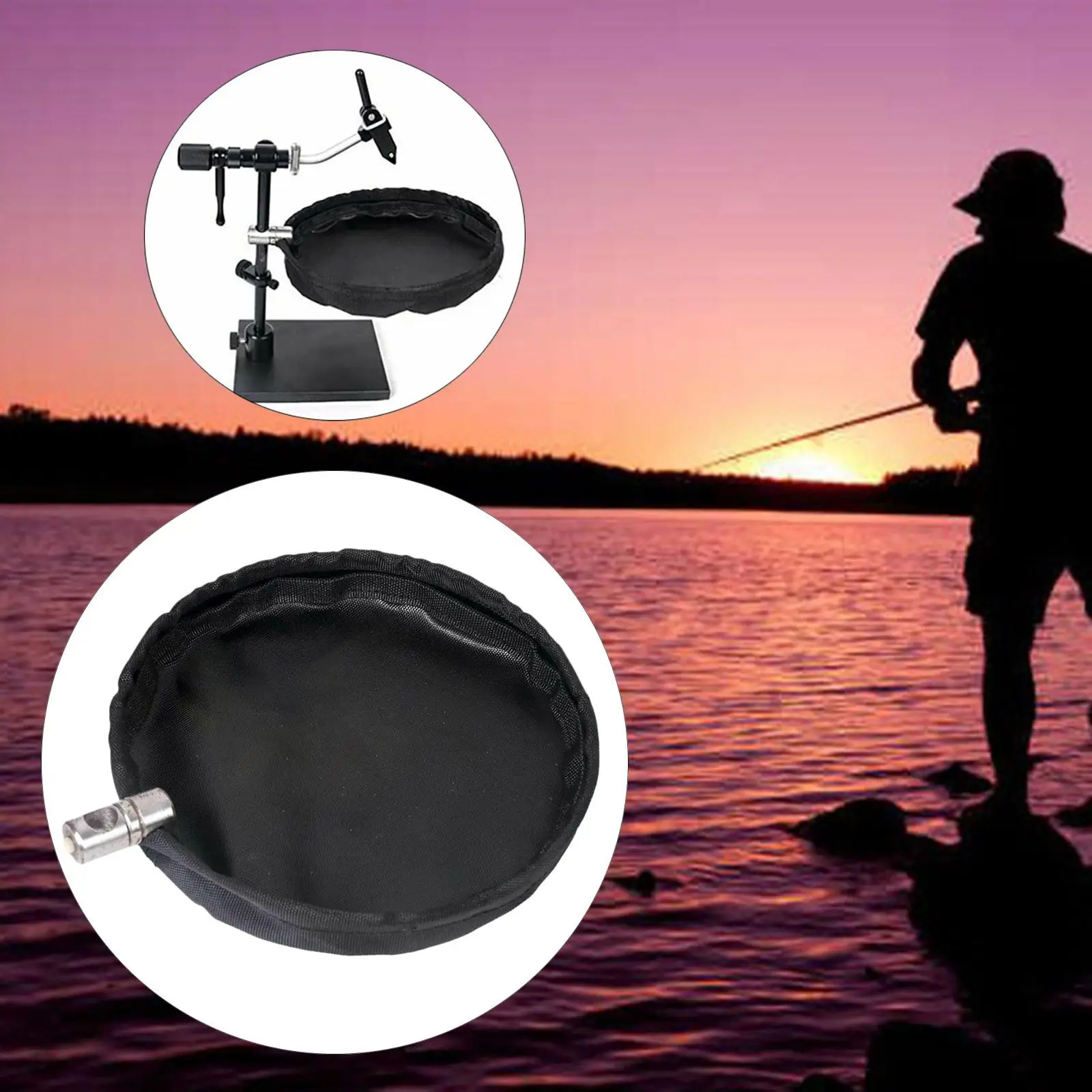 Panier à déchets pour attacher des mouches de 6.5 pouces, plateau de ligne de pêche en tissu Oxford, panier facile à retirer et vide pour la pêche