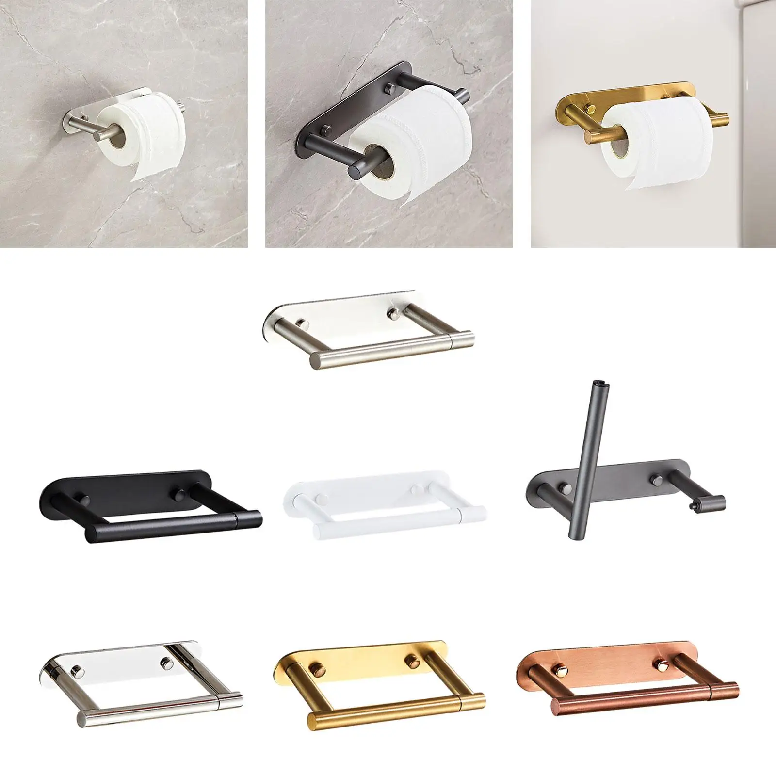 

Toilet Paper Holder Durable 304 Stainless Steel Storage Rack Toilet Paper Roll Dispenser for Home Bathroom Washroom Mall Hotel