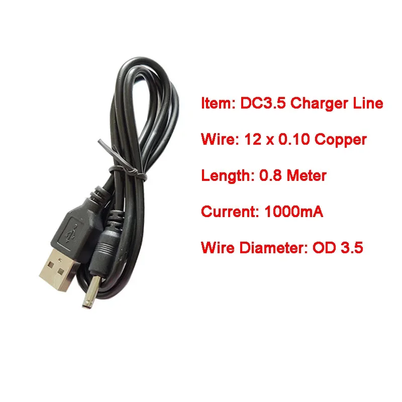 JOYING LIANG Flashlight USB Charging Cable Torch DC External Diameter 3.5mm cable