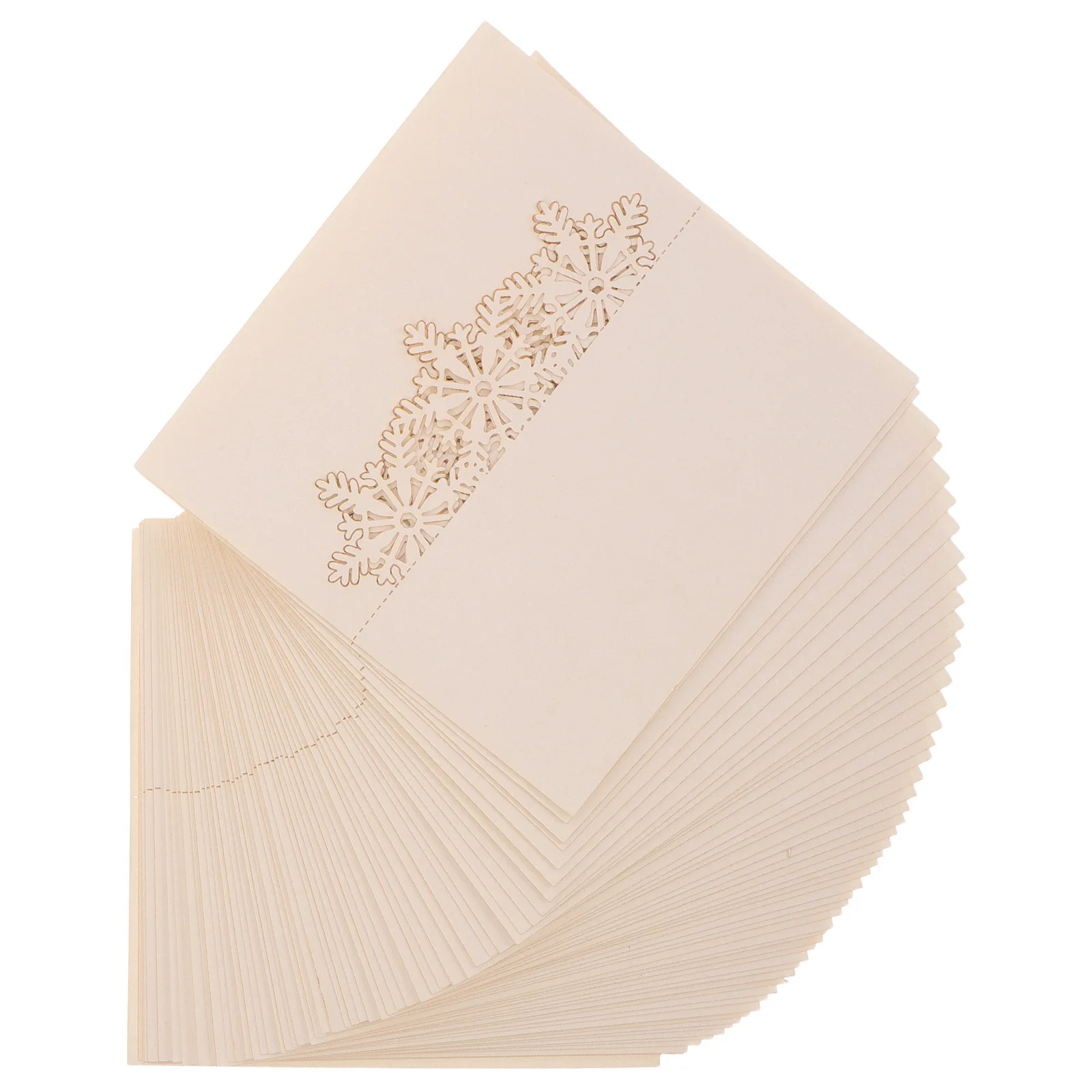 

50Pcs Snowflake Place Cards Elegant Folded Paper Tent Card Holiday Seating Name Card Winter Wonderland Dinner Wedding Party