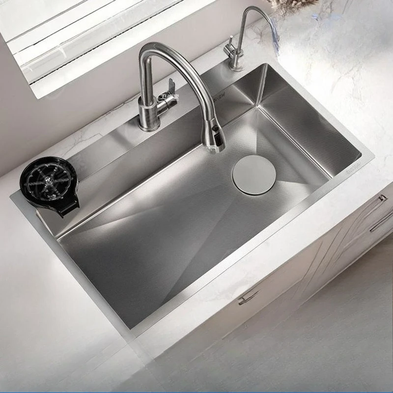 

304 stainless steel sink thickened small rice grain kitchen sink handmade large single sink launching vegetable basin