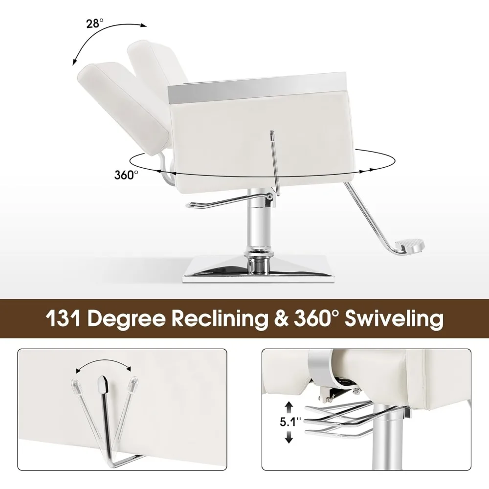 Silla de barbero hidráulica reclinable, sillón clásico para salón, Spa, equipo de belleza para estilismo del cabello