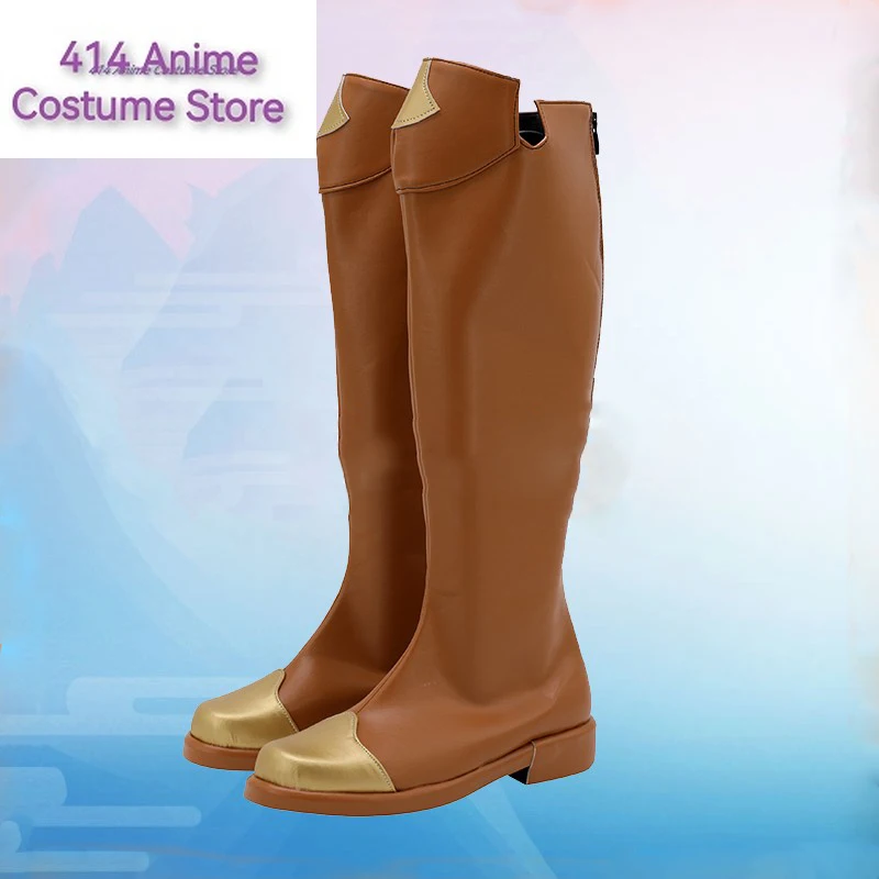 Zapatos de fiesta de Cosplay de Anime Black Clover Asta, botas largas marrones, accesorio de disfraz de fiesta de Halloween hecho a medida