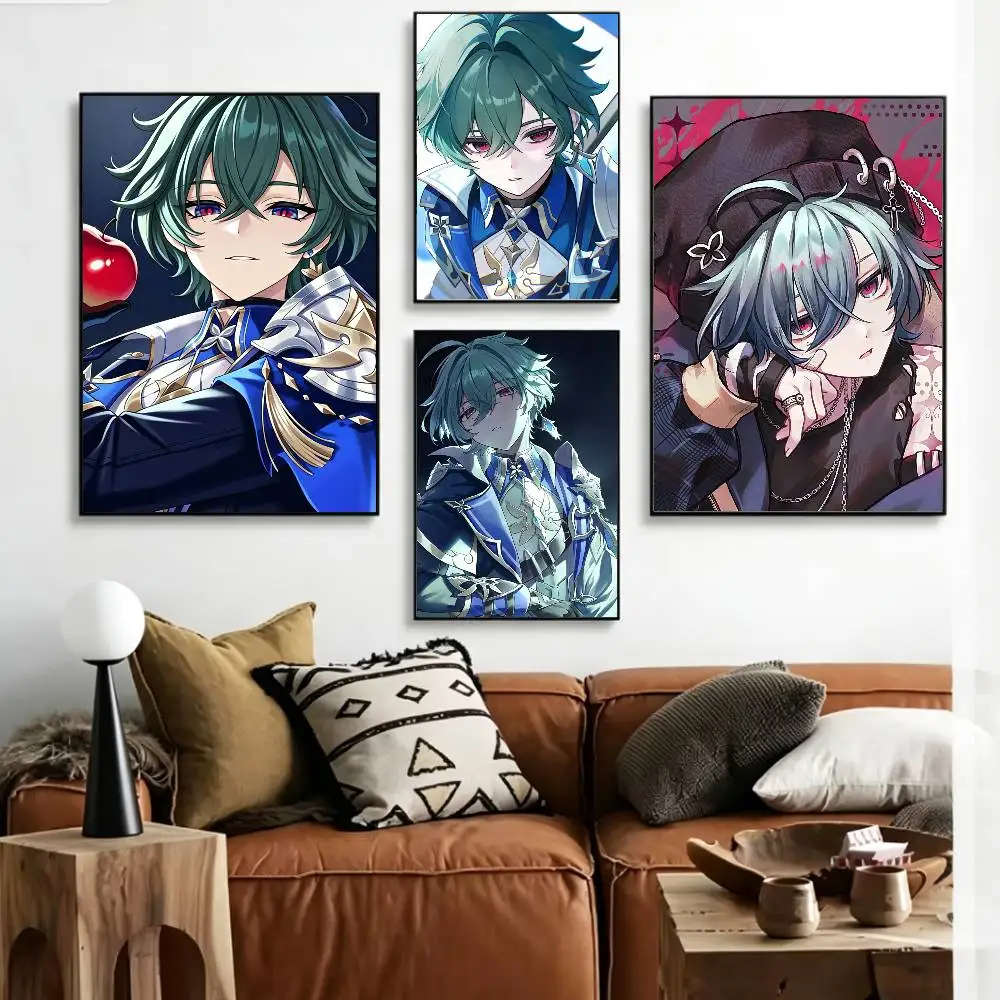 Genshin Impact Cryo L-Lohen Polearm Poster HD Self Adhesive Waterproof Wall Art Ideal for Home Office
