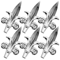 6 Pcs European Fence Decoration Metal Post Finials Garden Yard Fencing Topper Stainless Steel Gate Lawn Trellis Garden Supplies