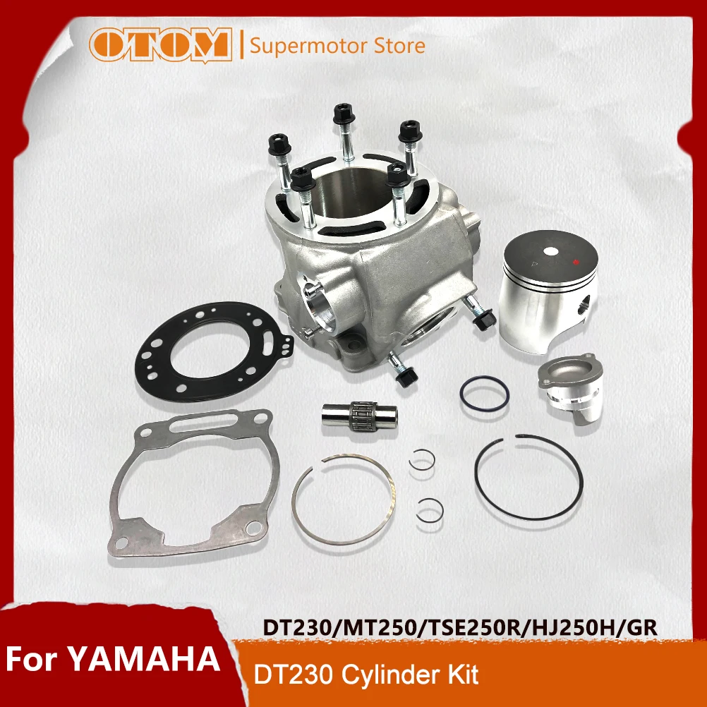 Motorcycle Accessories 66.8mm Cylinder Kit Piston Ring Pin Cylinder Block Gasket Pad Control Valve Screw For YAMAHA DT230 MT250