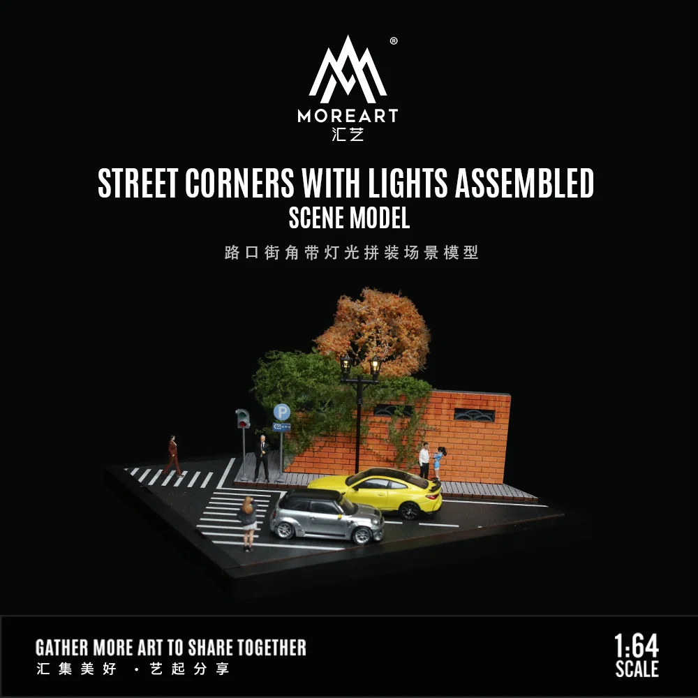

More Art 1:64 Street Corners With Lights Assembled Scene Car Model Parking Lot