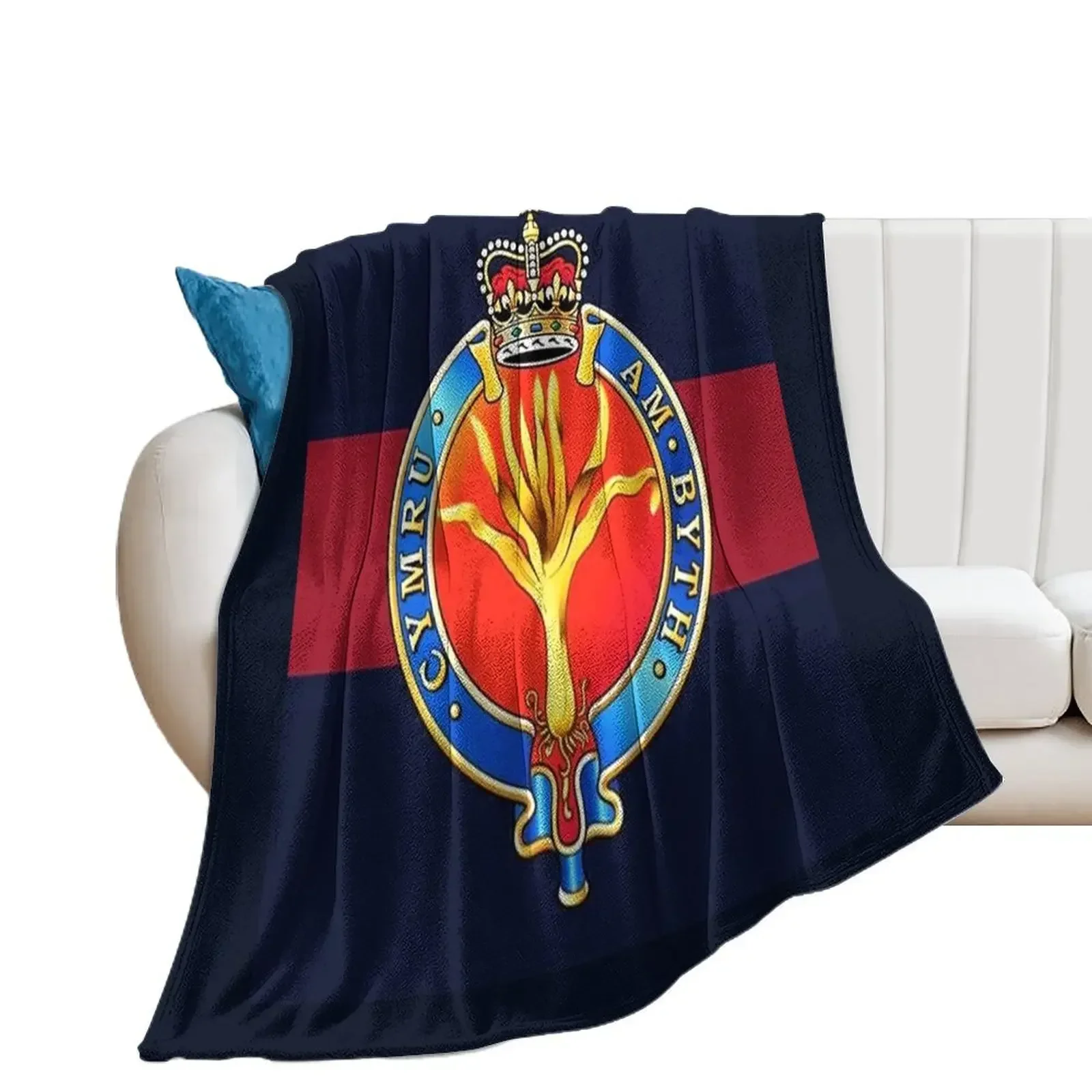 Welsh Guards Cap Badge Throw Blanket Loose Winter beds Blankets