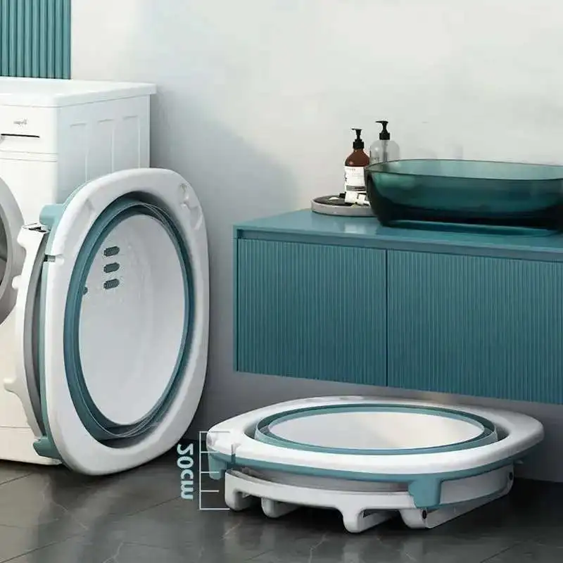 Bañera portátil para el hogar, cubo de baño alto plegable para adultos, bañera de hidromasaje para apartamento pequeño, cubo de baño grande, bañera ligera de lujo para bebé