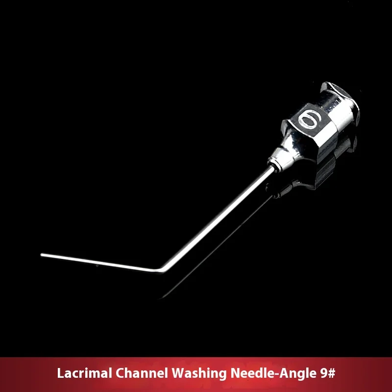 Ophthalmology flushing needle flat head oral stainless steel instrument tool lacrimal tract surgery No. 56789 straight corner