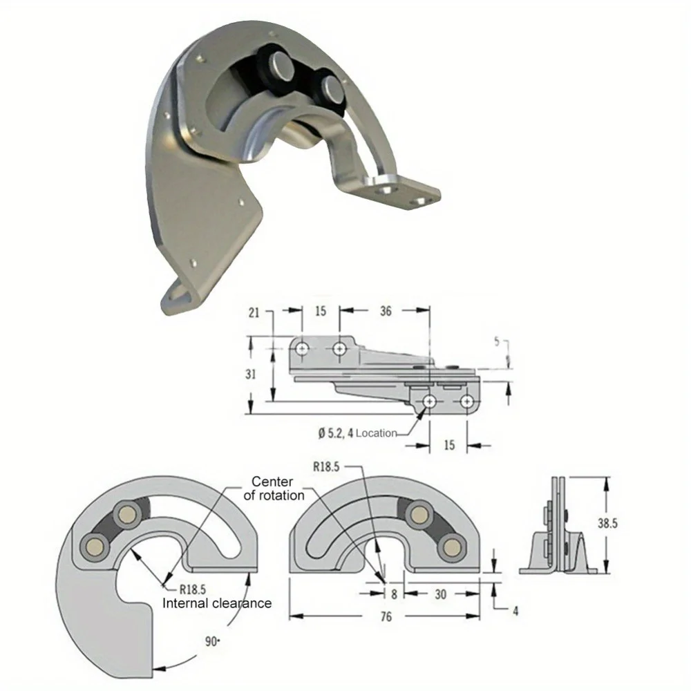 Hidden 90 Degree Hinge Industrial Equipment Cabinet Door Carbon Steel Sliding Limit Hinge Fixed Bisagras Furniture Hardware