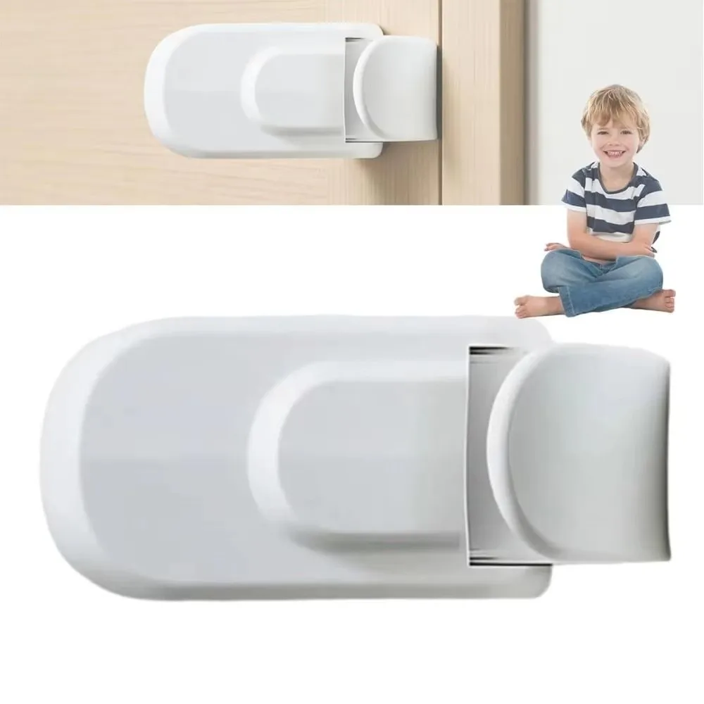 スナップオンチャイルドプルーフドアロック接着剤不要多機能子供用安全ロックユニバーサルフィット簡単取り付け