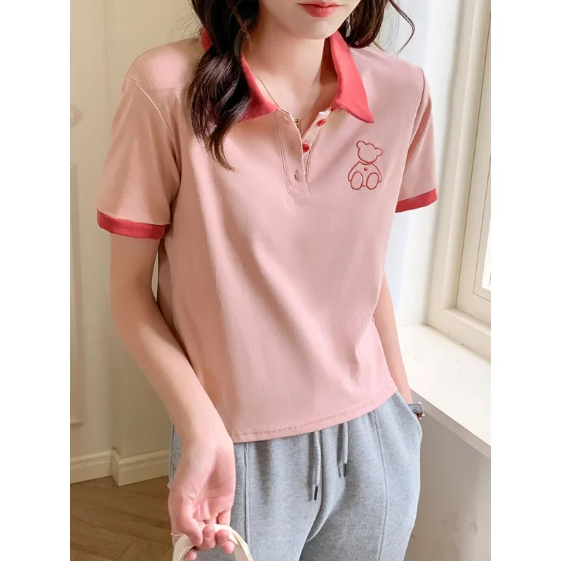 New golf wear ladies summer short sleeves women summer short sleeves slim and breathable