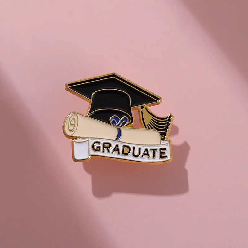 doctor graduate hat hard design Badges Brooch Enamel Pins label Bag Backpack hat Jewelry gift accessories