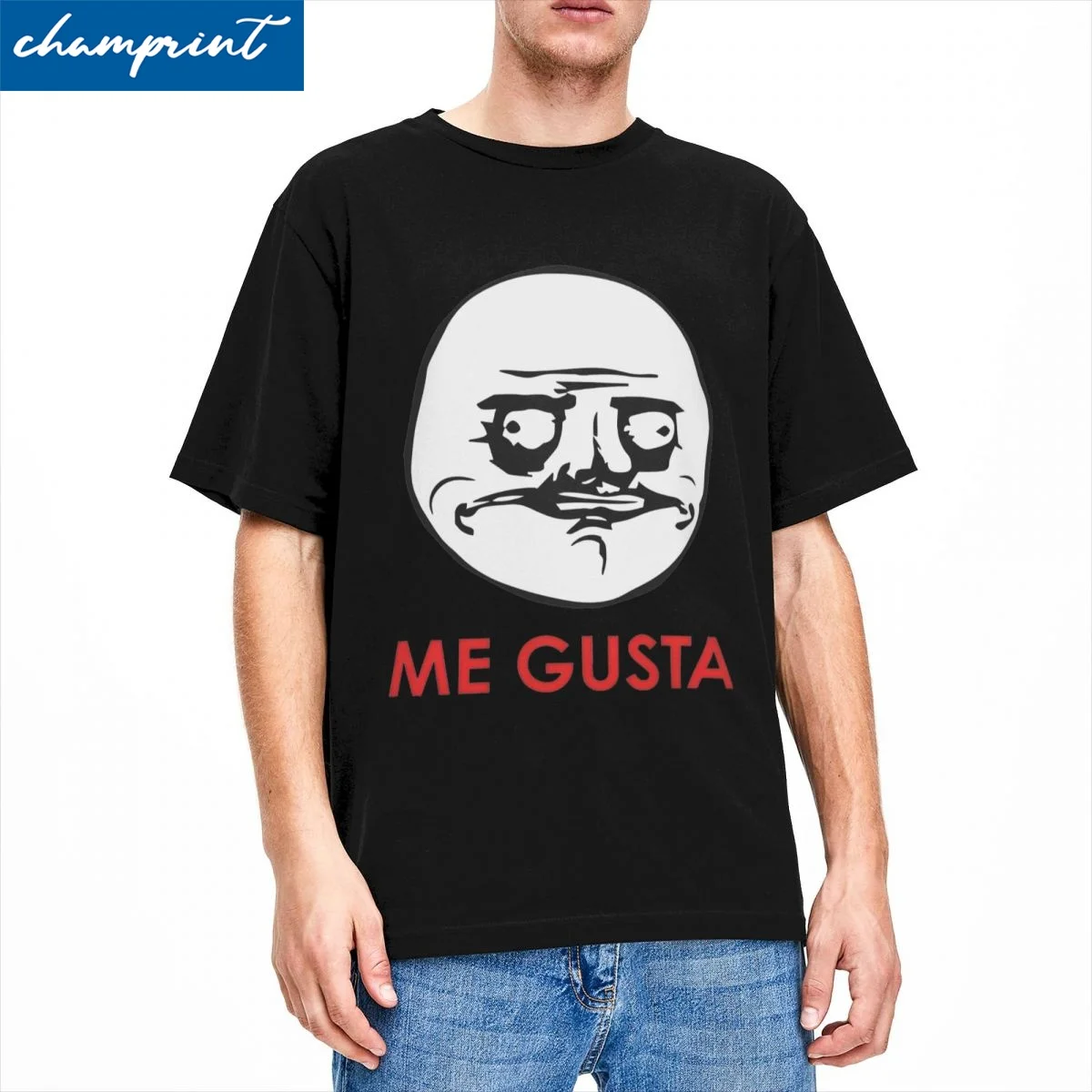 Trollface Meme Me Gusta Men Women's T Shirt Vintage Tees Short Sleeve O Neck T-Shirts Pure Cotton Plus Size Tops