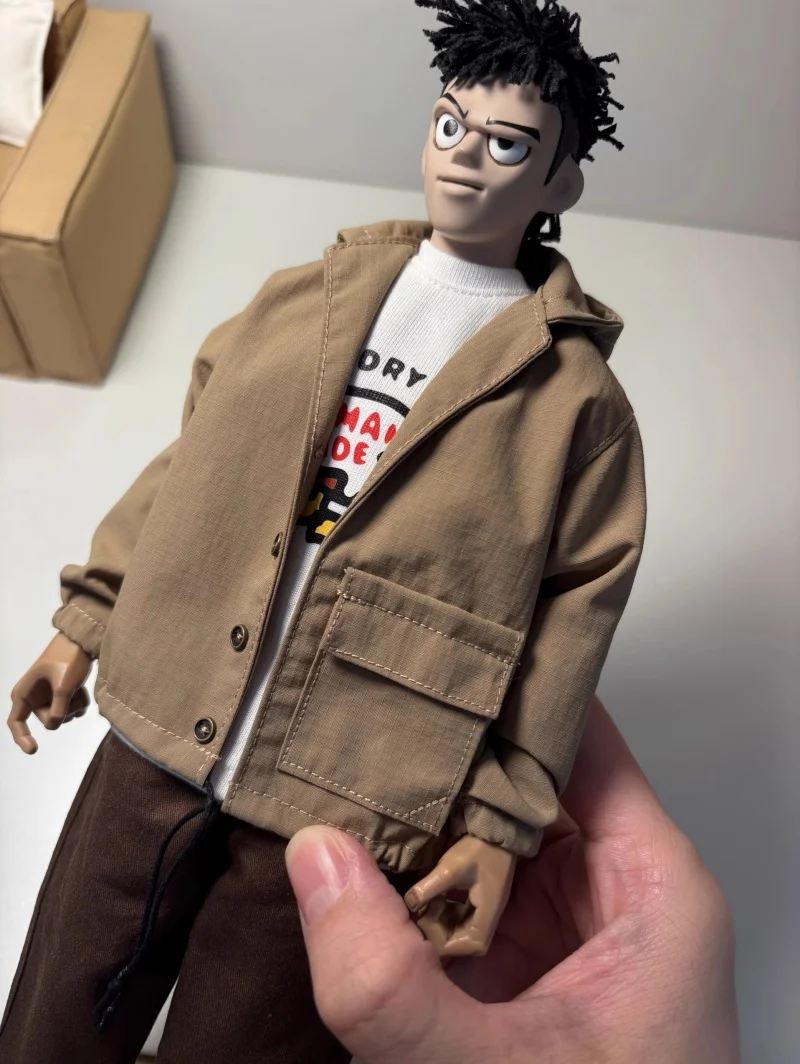 [15days produce]1/6 Scale Hooded Loose Jacket Wide Leg Pants Black Sweatpants Fit 12inch Action Figure Model Toys