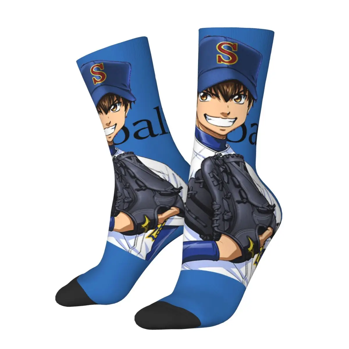 Happy Funny Men's compression Socks Eijun Retro Harajuku The Professional Leon Mathilda Norman Film Hip Hop Casual Crew Sock