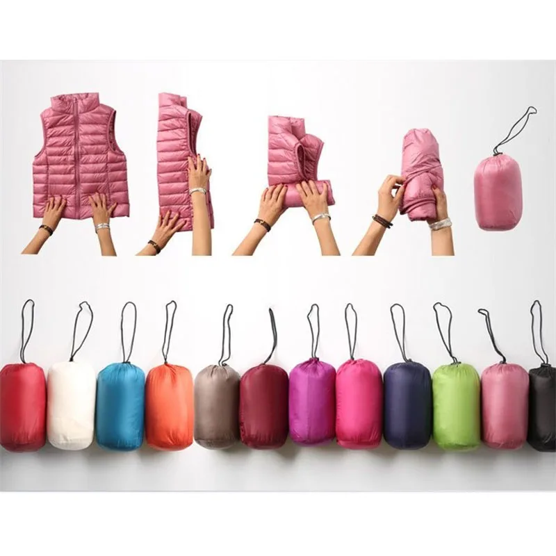 2025 White Duck Down Jacket Women Vest Autumn Winter Sleeveless Waistcoat Warm Lightweight Puffer Jacket Female Tops Outwear