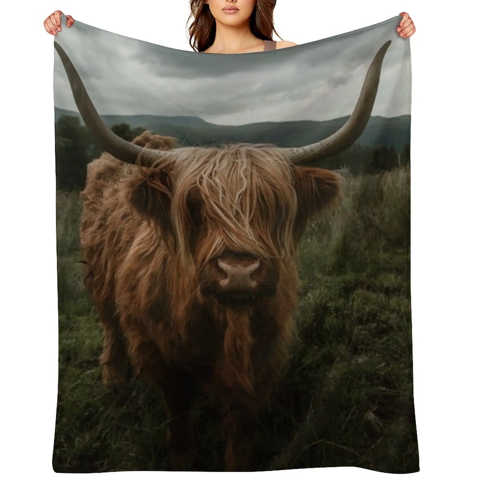 

Scottish highland cow Throw Blanket Large Blankets Sofas Of Decoration Warm Blankets
