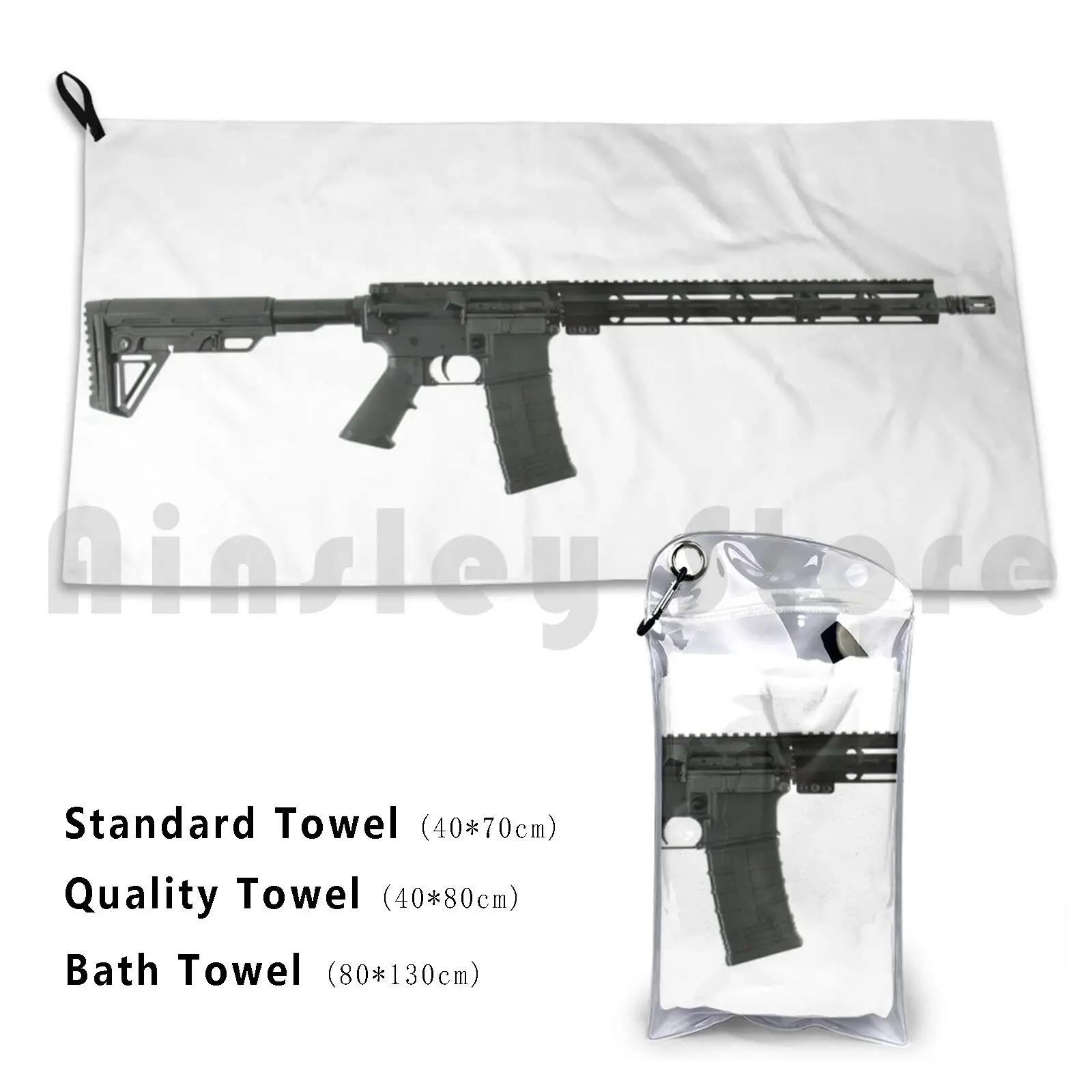 Most Iconic Rifles Ar-15 Beach Towel Quick Dry Quality Towel Ar 15 Ar15 Rifle Armalite Firearms Gun Realistic